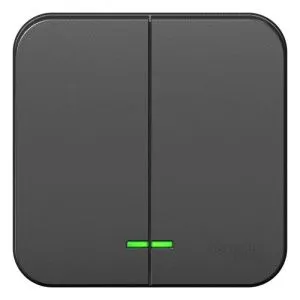 Выключатель 2-кл. ОП Blanca 10А IP20 (сх. 5) 250В с подсветкой антрацит SE BLNVA105106 1210613