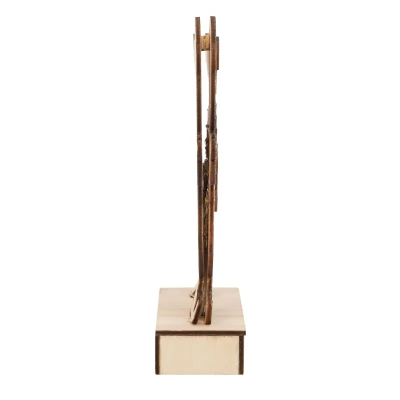 Деревянная фигурка с подсветкой Снеговик 18 см NEON-NIGHT - Фото 3