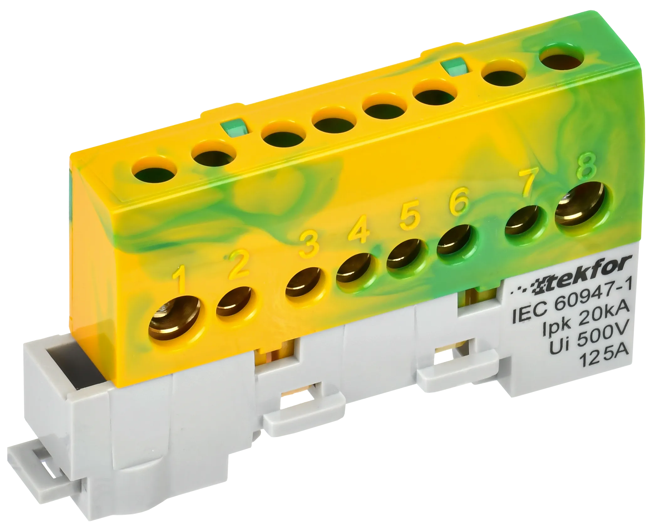 TEKFOR Шина PE "земля" изолированная на универсальном держателе 8х12-8-ЖЗ IEK