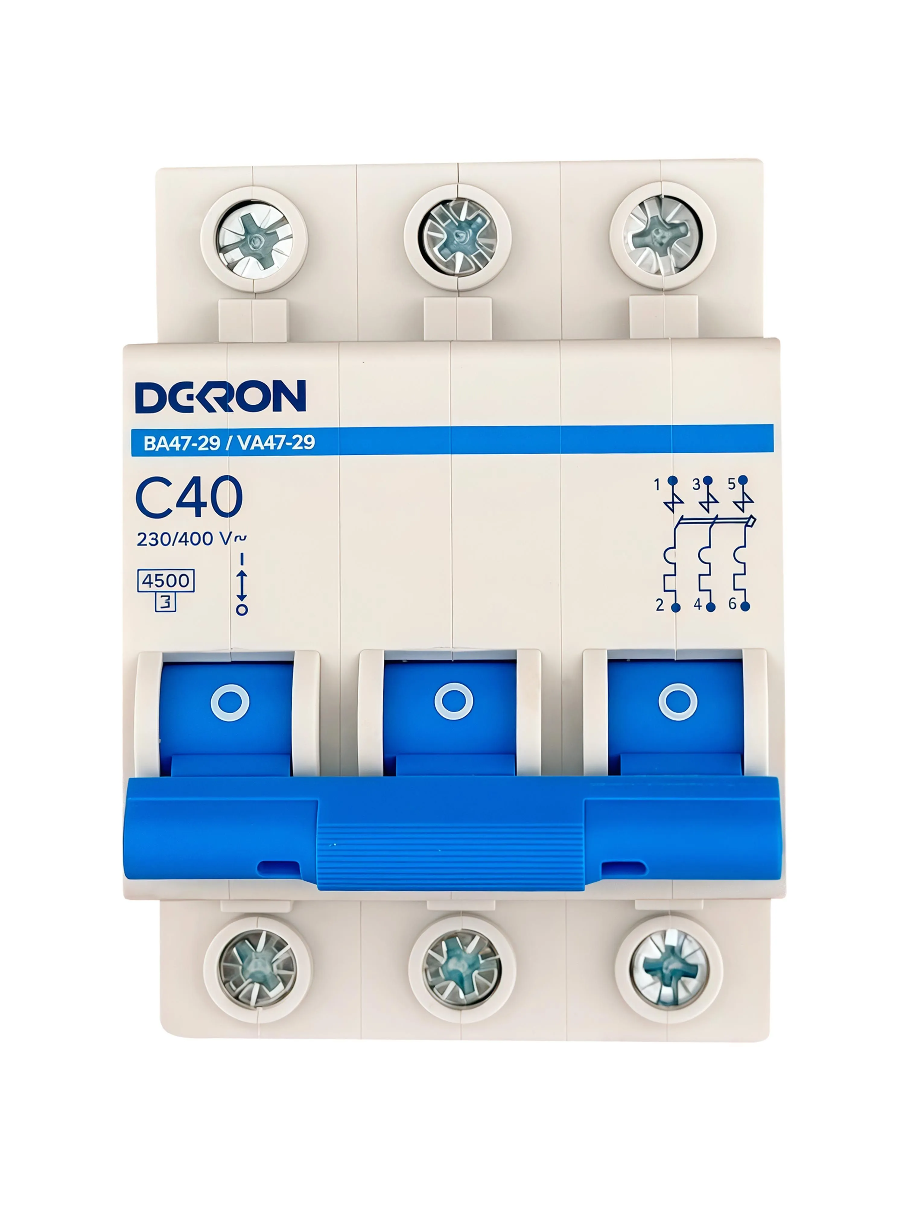 Автоматический выключатель ВА47-29 3P С40A 4,5кА mcb29-3-C40-dek