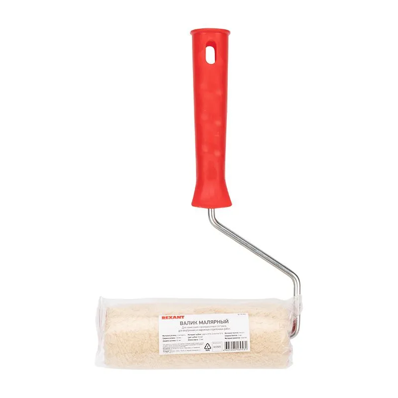 Валик «Натуральный мех» бесшовный, ворс 12 мм, ширина ролика 140 мм, Ø 42 мм, бюгель 6 мм REXANT - Фото 3