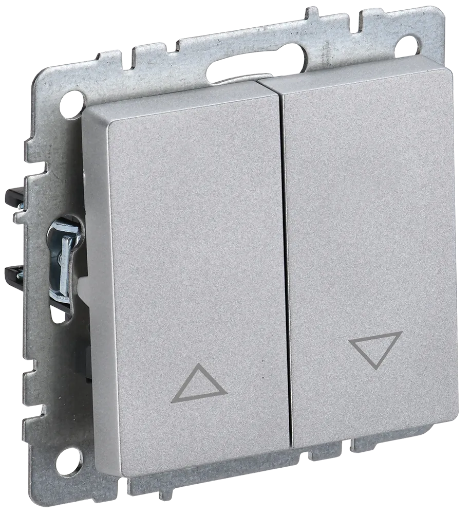 BRITE Выключатель жалюзи 10А ВС10-1-5-БрА алюминий IEK