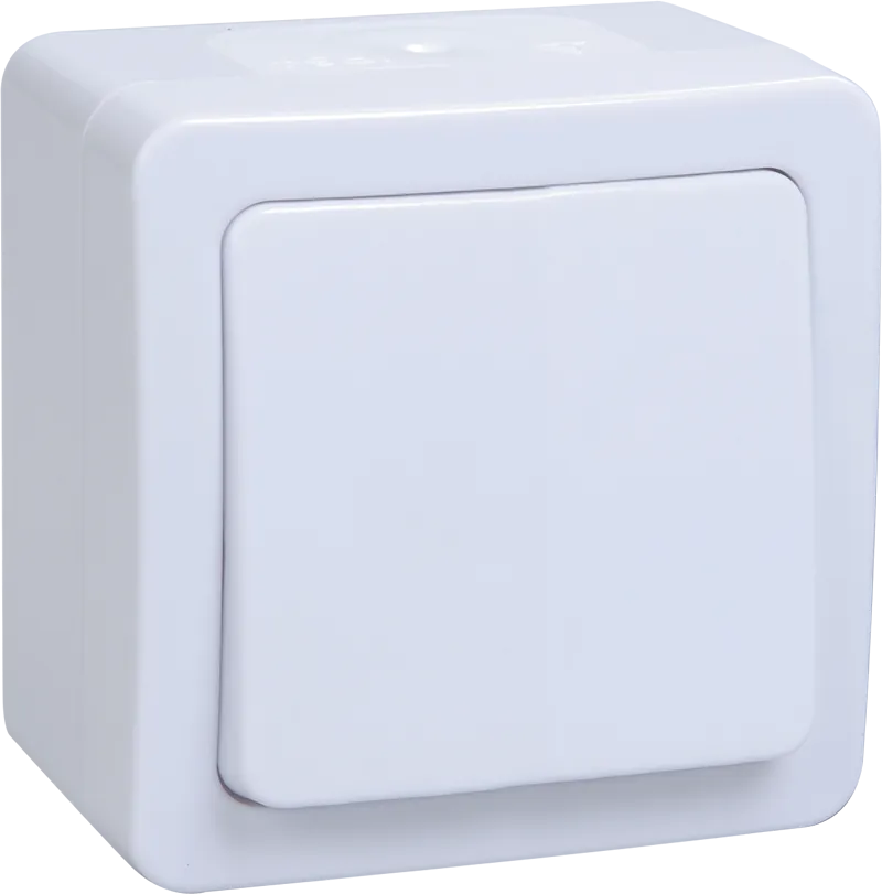 Выключатель 1-клавишный для открытой установки ВС20-1-0-ГПБ IP54 ГЕРМЕС PLUS (цвет клавиши: белый) IEK EVMP10-K01-10-54-EC