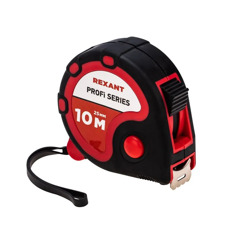 Рулетка измерительная Профи прорезиненный корпус, 10м х 25мм REXANT