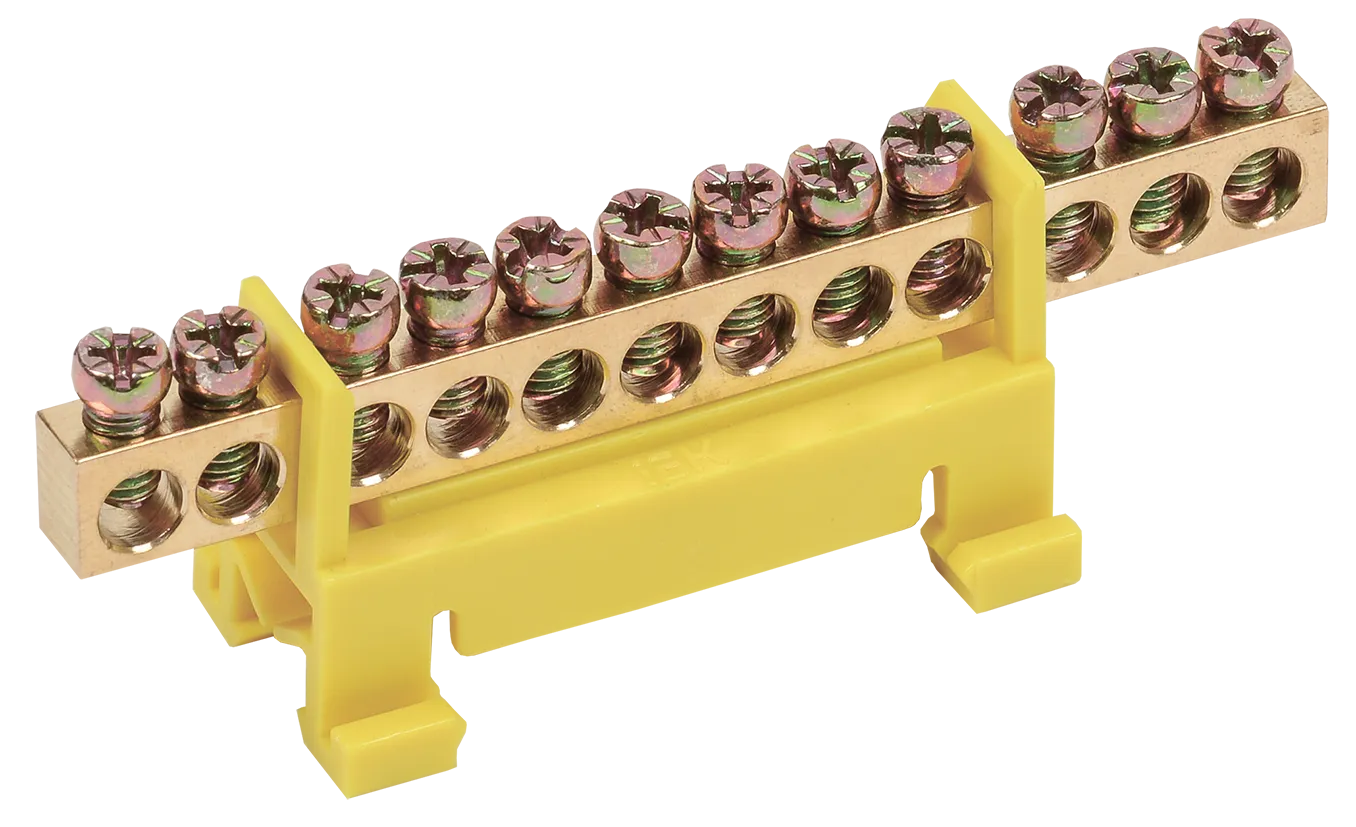 Шина PE "земля" на DIN-изоляторе типа "Стойка" ШНИ-6х9-12-С-Ж IEK