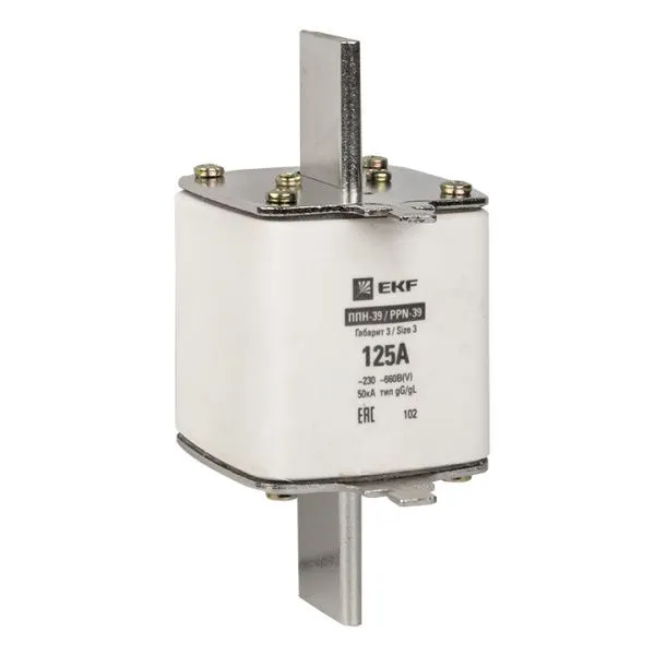 Плавкая вставка ППН-39 630/125А габарит 3 EKF