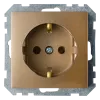 Розетка штепсельная с заземляющим контактом скрытой установки РС16-525 бронза 5736BY