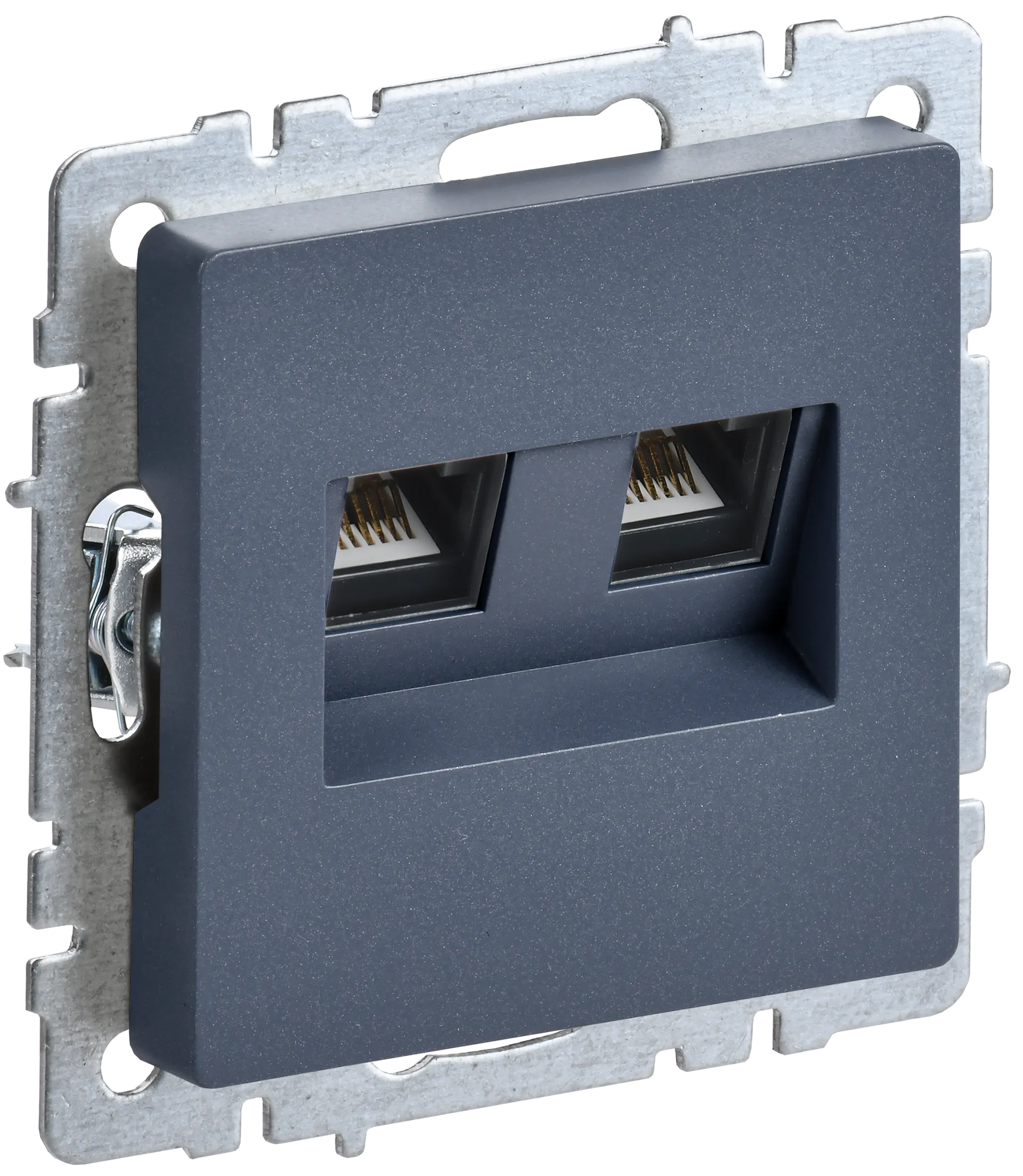 BRITE Розетка компьютерная двойная RJ45 кат.5E РК10-2-БрМ маренго IEK