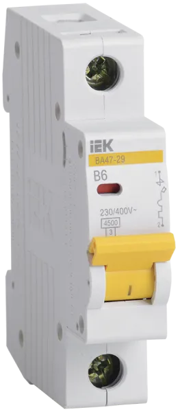 KARAT Автоматический выключатель ВА47-29 1P B 6А 4,5кА IEK