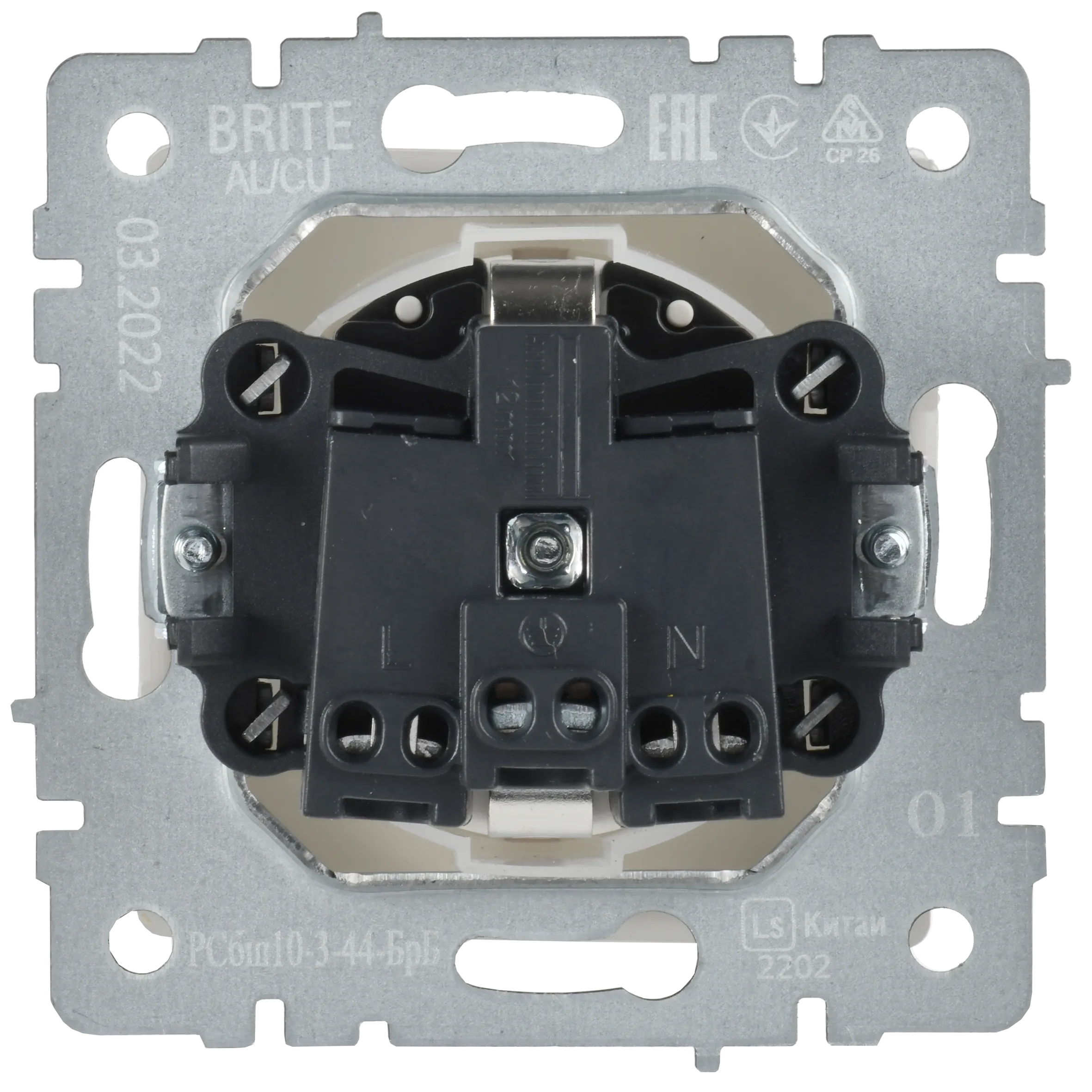 BRITE Розетка 1-местная с заземлением с защитными шторками и крышкой 16А IP44 РСбш10-3-44-БрБ белый IEK - Фото 5