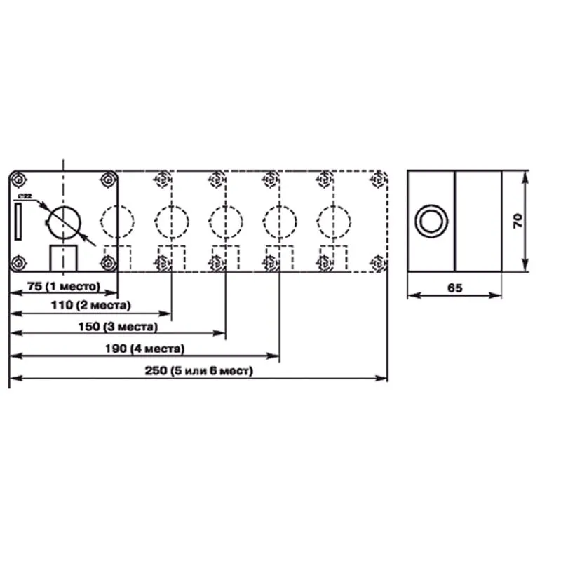 Корпус пластиковый КП 3 кнопки 22 мм - Фото 5