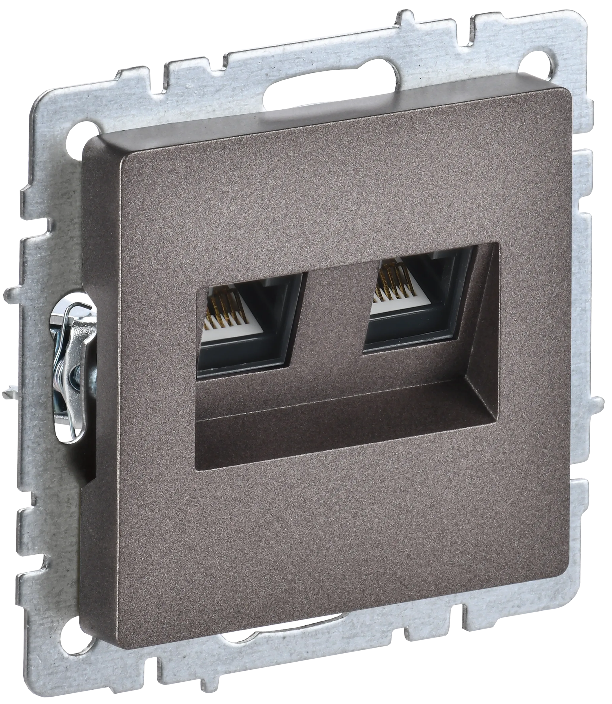 BRITE Розетка компьютерная двойная RJ45 кат.6 РК11-2-БрТБ темная бронза IEK