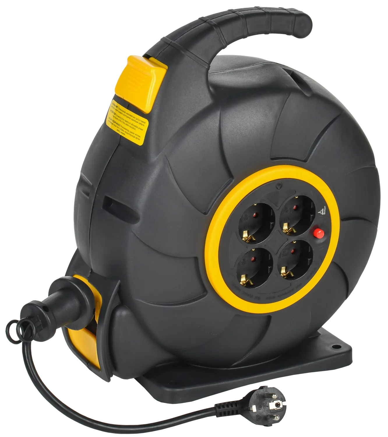 TWIST Катушка УК20 4 места с заземлением 3х1,5мм2 с автосмоткой кабеля 20м IEK