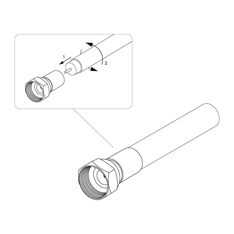 Разъем антенный, штекер F, SAT, с резиновым уплотнителем, 2 шт. REXANT - Фото 5