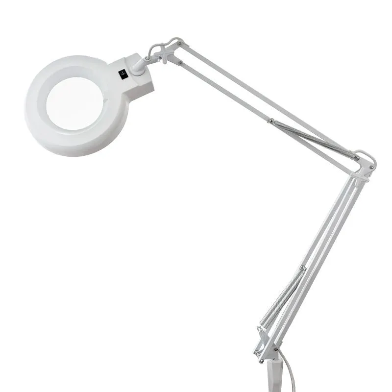 Лупа на струбцине круглая 5D с подсветкой, ø127мм, белая REXANT