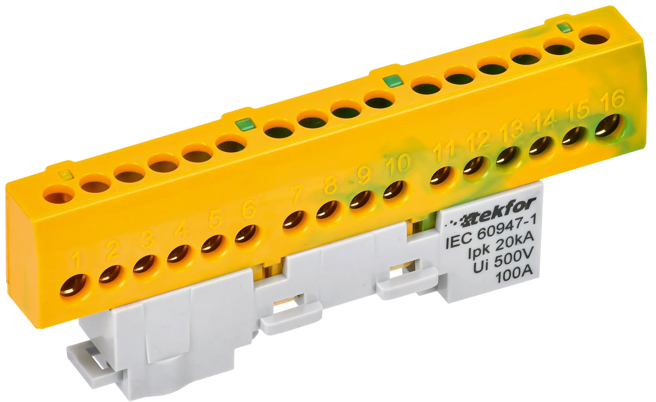 TEKFOR Шина PE "земля" изолированная на универсальном держателе 6х9-16-ЖЗ IEK