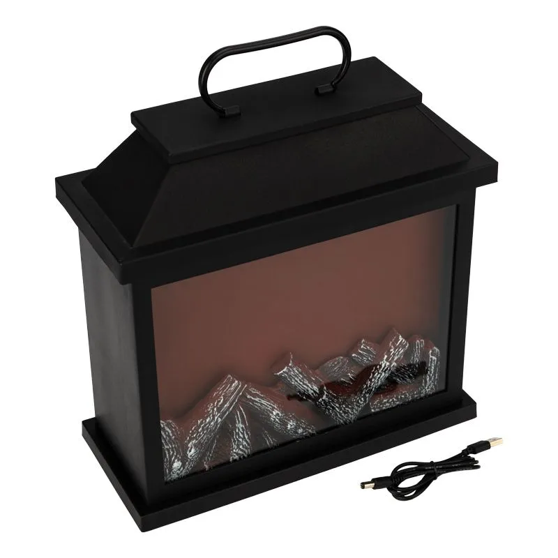 Светодиодный камин Авангард с эффектом живого огня 30х13х30 см, батарейки 3хС (не в комплекте) или от USB (в комплекте) - Фото 2