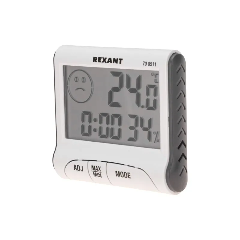 Термогигрометр комнатный с часами и функцией будильника REXANT - Фото 3
