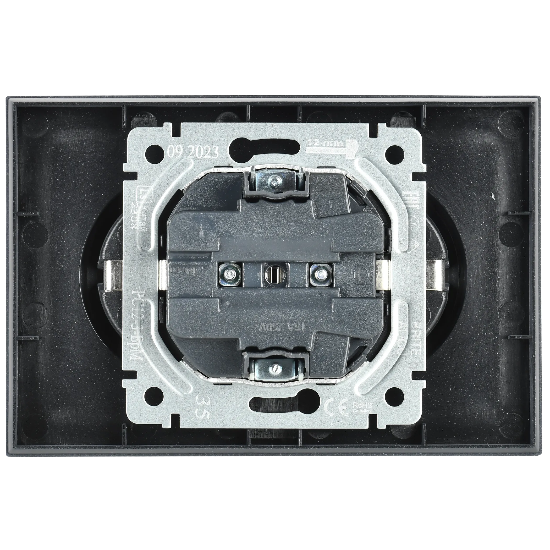 BRITE Розетка 2-местная с заземлением без защитных шторок 16А в сборе РС12-3-БрМ маренго IEK - Фото 7