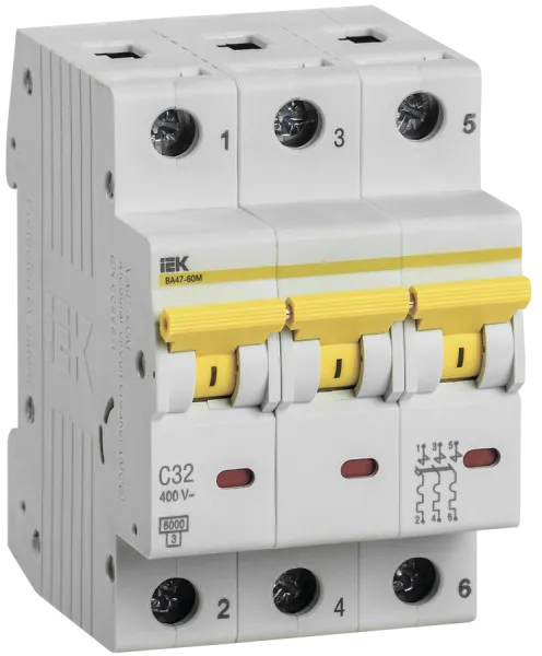 KARAT Автоматический выключатель ВА47-60M 3P C 32А 6кА IEK