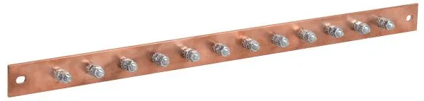 ITK Шина заземления 483х25x3мм медь ШМТ М1 12 точек подключения М6