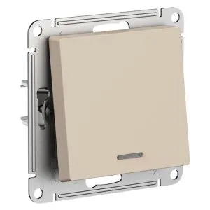 Выключатель 1-кл. AtlasDesign с подсветкой (сх.1а) 10AX мех. песочн. SE ATN001213 1712753