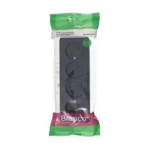 Розетка 4-м ОП Blanca 16А IP20 250В без заземл. без защ. шторок с изолир. пластиной антрацит SE BLNRA000416 1210643