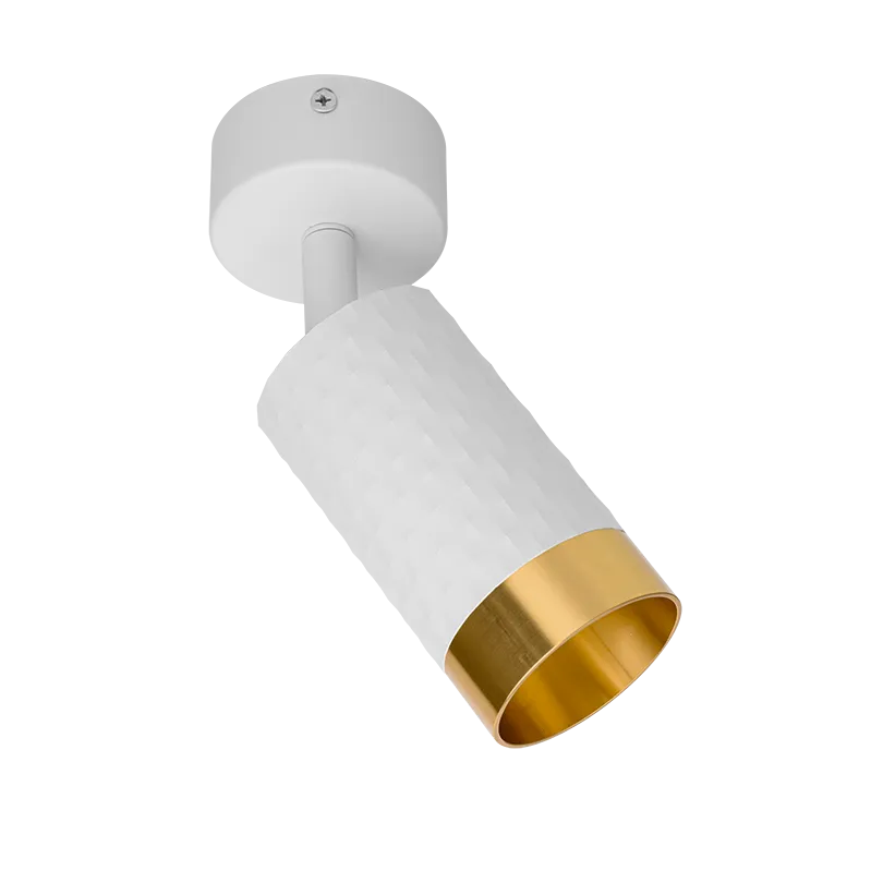 Накладной светильник WOLTA WSL-GU10/S10WG IP20 под лампу GU10 Белый/золото CELLA D60x170 1/50 - Фото 5