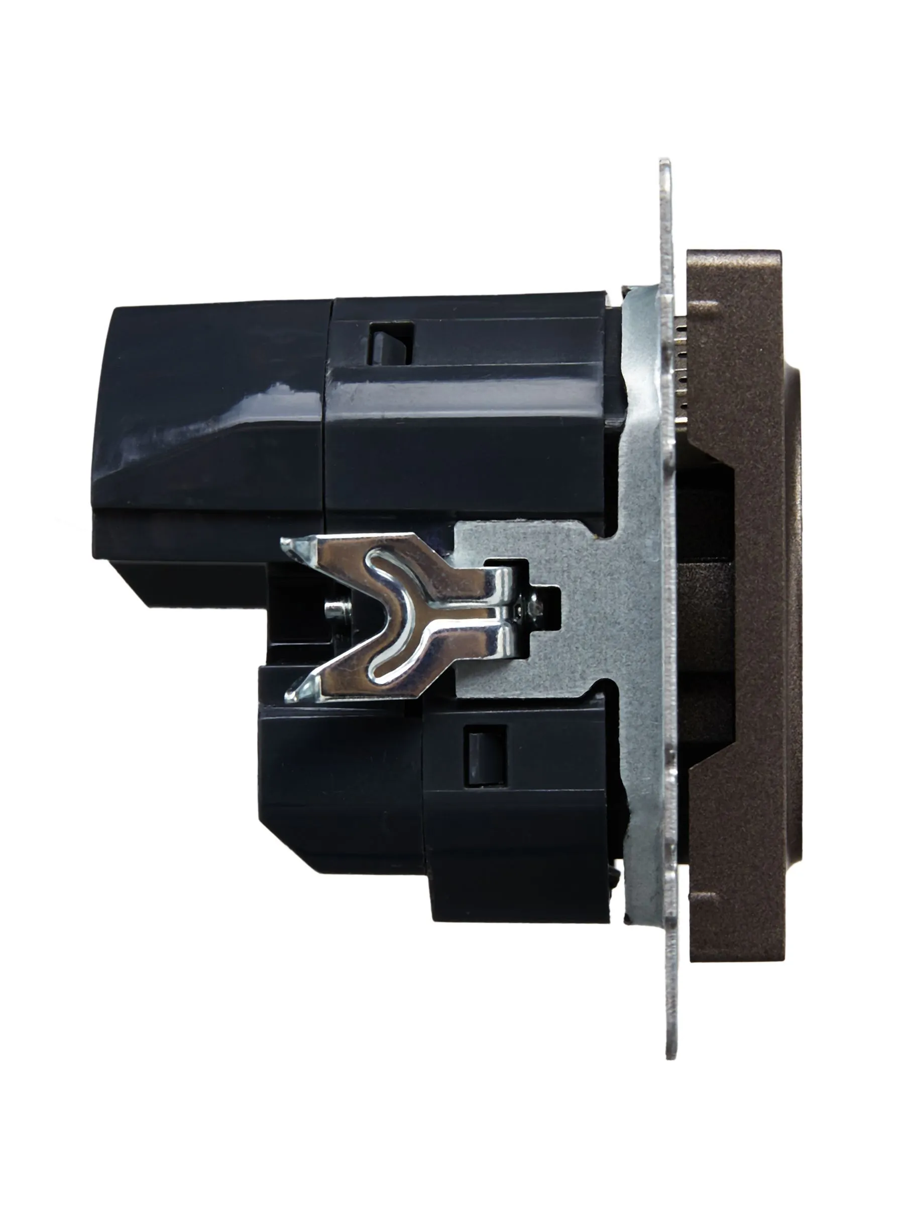 BRITE Розетка 1-местная с заземлением с защитными шторками 16А с USB A+C 18Вт РЮш11-1-БрТБ темная бронза IEK - Фото 3