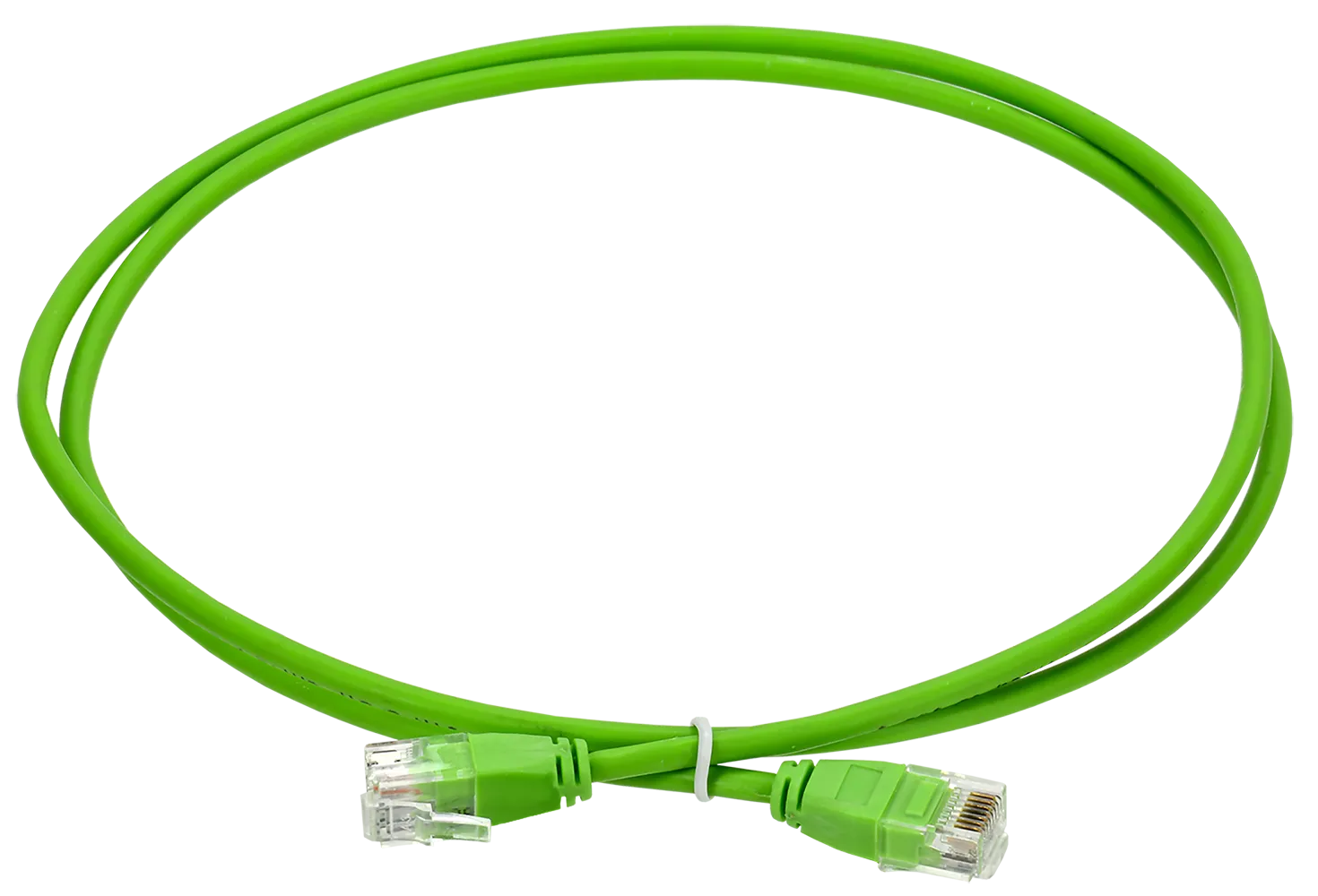 ITK Коммутационный шнур кат.6 UTP LSZH 1м slim колпачок без язычка зеленый PC02-C06UL-1M-SL-NT
