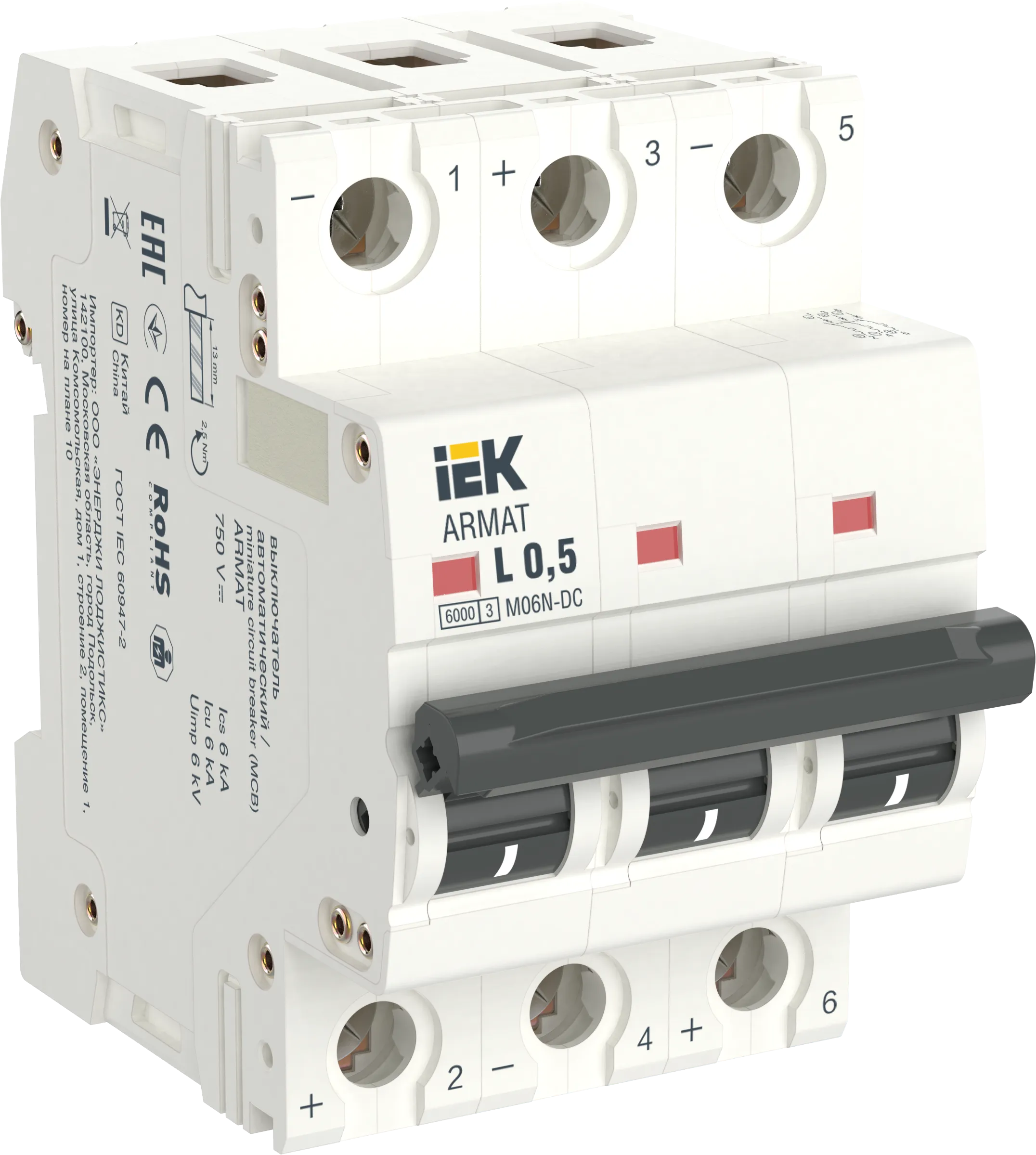 ARMAT Автоматический выключатель M06N-DC 3P Z 6А IEK