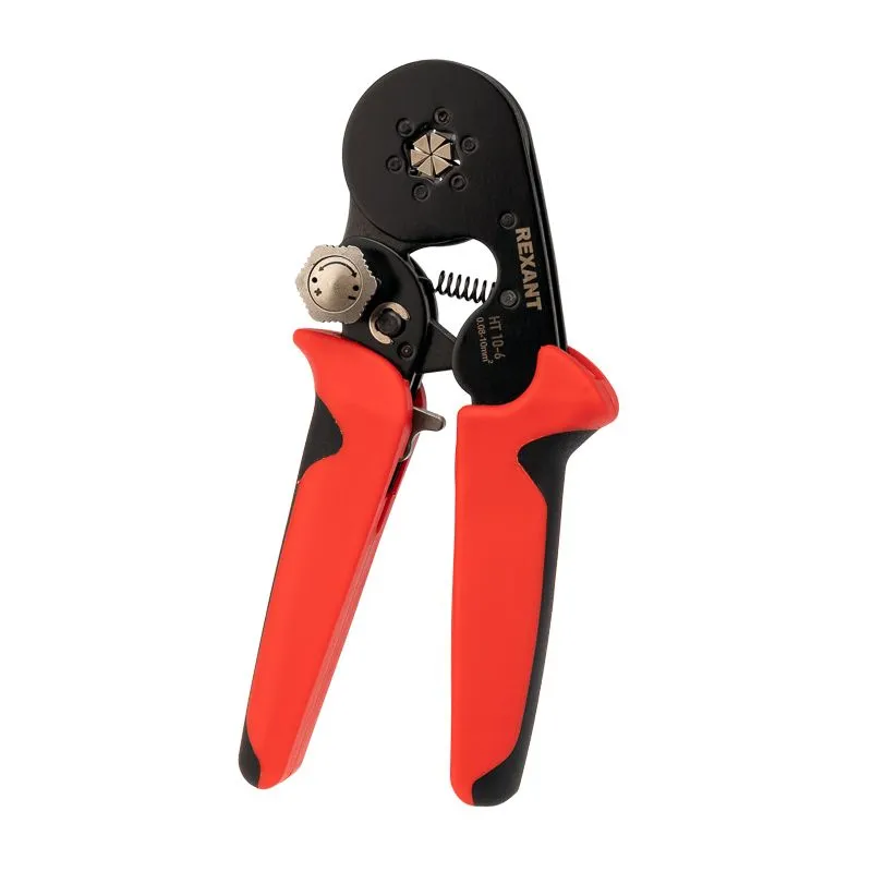 Кримпер HT-10-6 для обжима штыревых наконечников 0,08-10,0мм² с регулятором прижимного усилия REXANT 12-3210-1