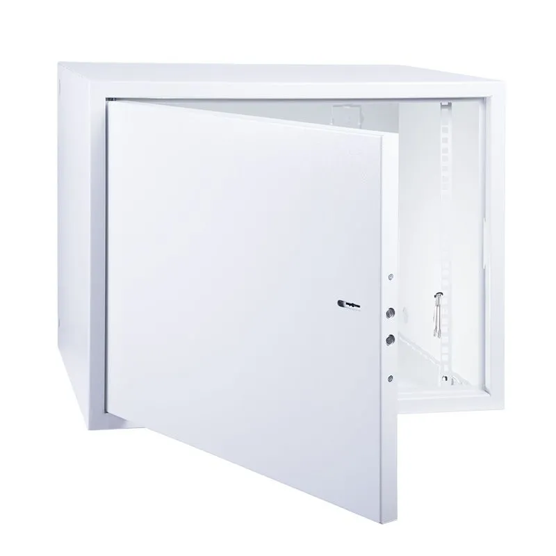 Шкаф настенный 19" АНТИВАНДАЛЬНЫЙ распашной 8U 600×400×450мм, (ШxГxВ) RAL 7035 REXANT 04-2252