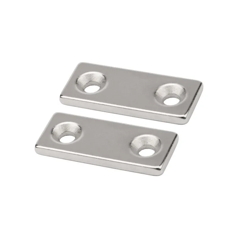 Неодимовый магнитный прямоугольник 35х15х3мм, с 2 зенковками 8х4мм (1 шт/уп) REXANT 72-3703