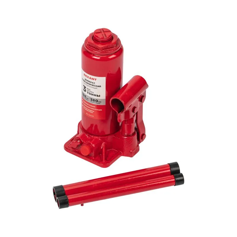 Домкрат гидравлический бутылочный 3т REXANT - Фото 2