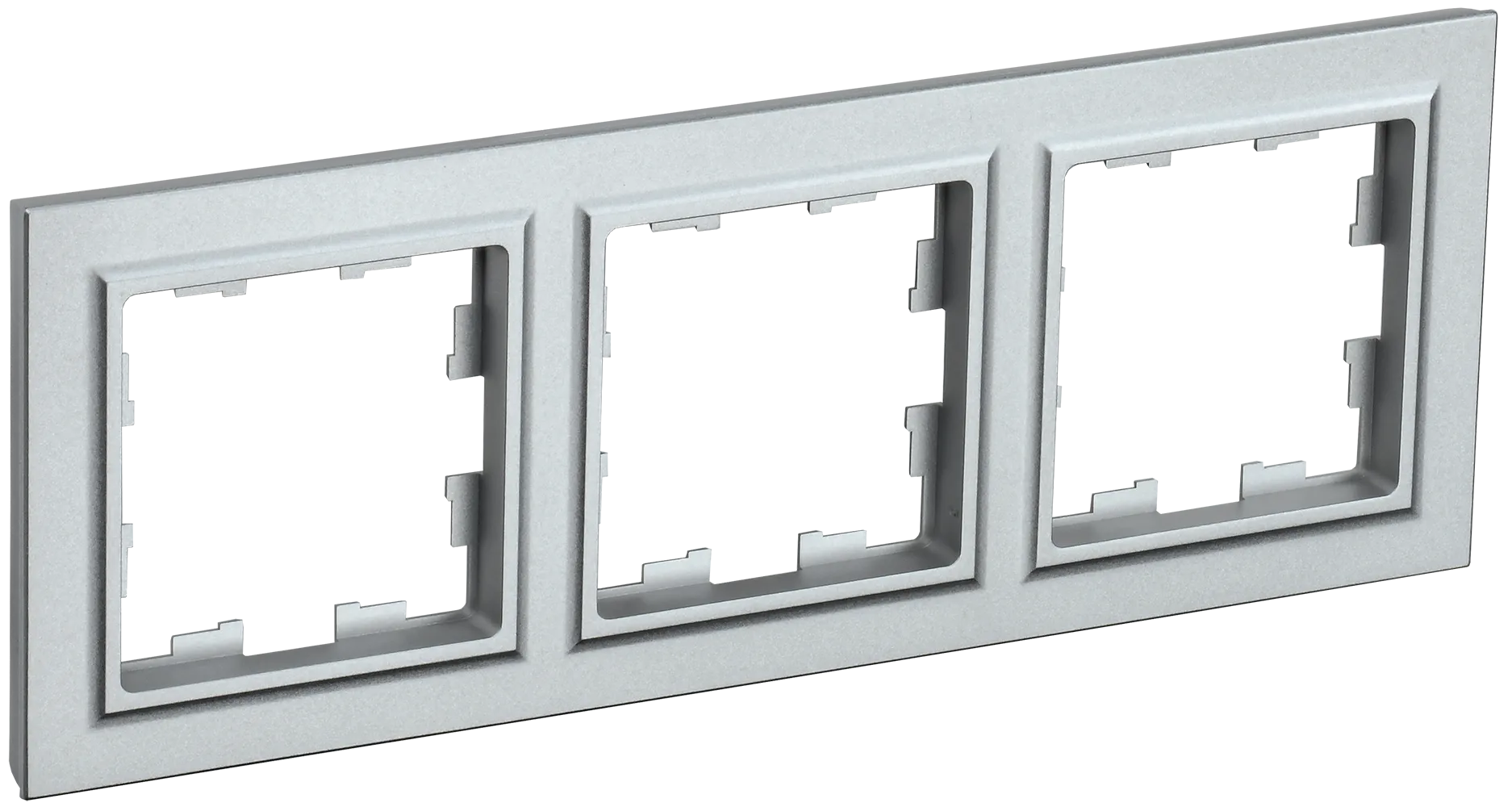 BRITE Рамка 3-местная РУ-3-БрА алюминий IEK