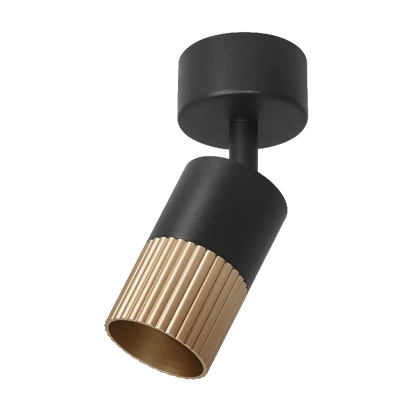 Накладной светильник WOLTA WSL-GU10/S18BG DUO под лампу GU10 Черный/золото D55x170 WSL-GU10/S18BG