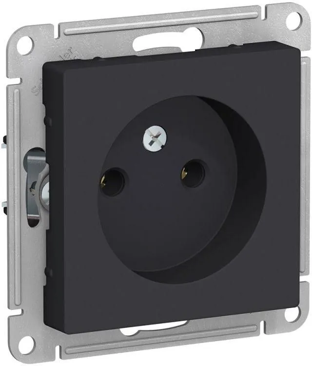 Розетка 1-м СП AtlasDesign 16А IP20 без заземл. без защ. шторок механизм карбон SE ATN001041