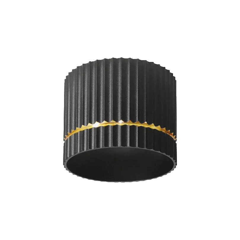 Накладной светильник WOLTA WSL-GX53/18BG NIMB под лампу GX53 Чёрный/золото D85x70