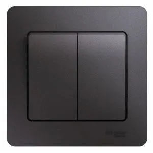 Выключатель 2-кл. СП Glossa 10А IP20 (сх. 5) 10AX в сборе графит SE GSL001352 454367