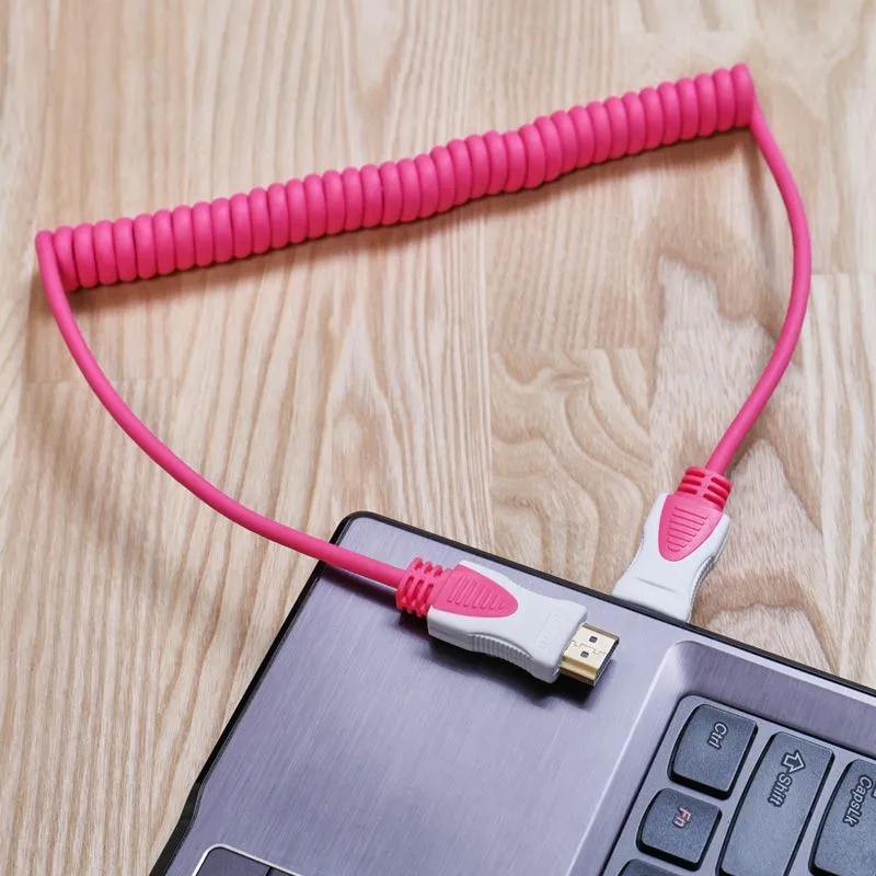 Шнур HDMI - HDMI 1.4, 2м, Gold, витой, розовый REXANT - Фото 5