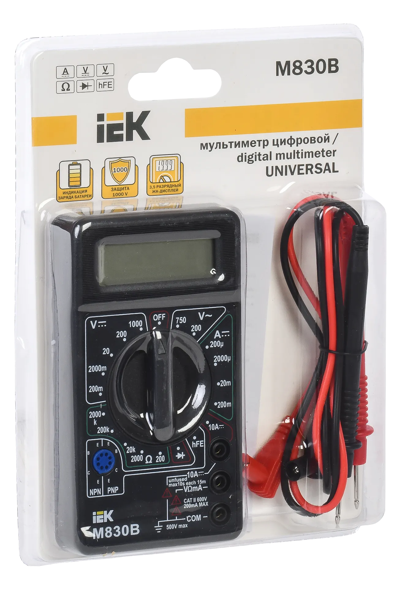 Мультиметр цифровой UNIVERSAL M830B IEK - Фото 2