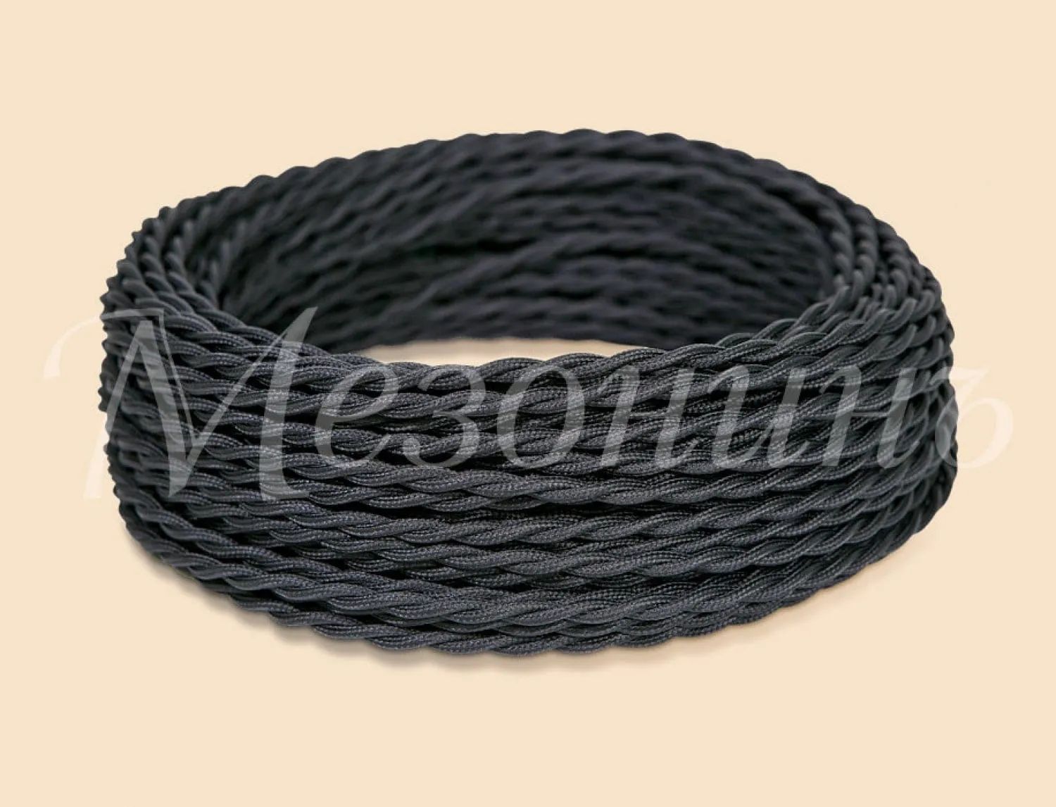 Провод монтажный витой ПВХ 2х1,5мм, цвет - черный (бухта 10м), ТМ "МЕЗОНИНЪ" GE70111-05