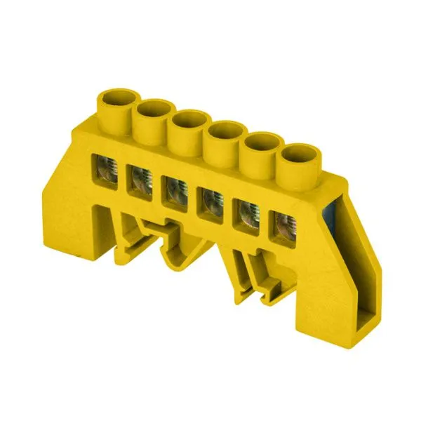 Шина "0" РЕ (8x12мм) 6 отв. латунь желтый нейл. корп. комбинир. EKF