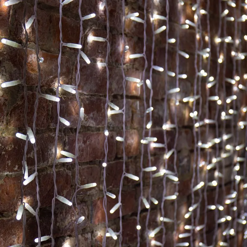 Гирлянда светодиодная Занавес 2х3м 448 LED БЕЛЫЙ прозрачный ПВХ IP65 эффект мерцания 230В нужен блок 303-500-1 NEON-NIGHT 235-135-6