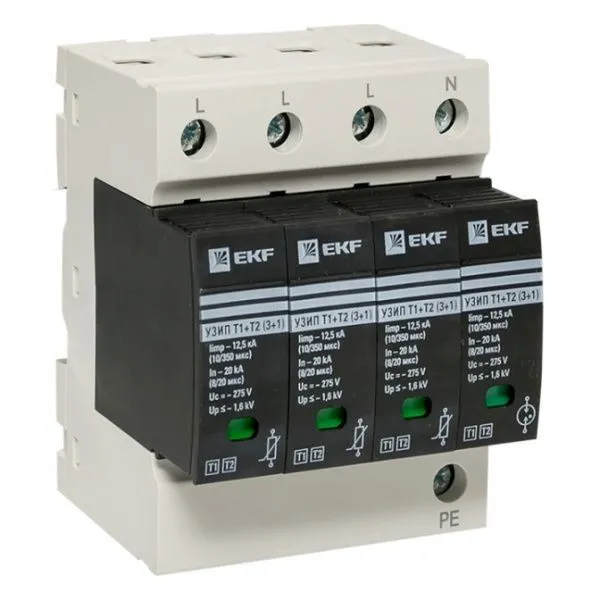 УЗИП Т1+Т2; Iimp-12,5kA; In-20kA; Uc-275В; 3+1 EKF
