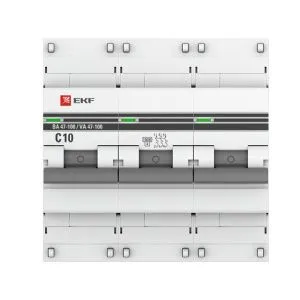 Авт. выкл. 3P 10А (C) 10kA ВА 47-100 EKF PROxima - Фото 2