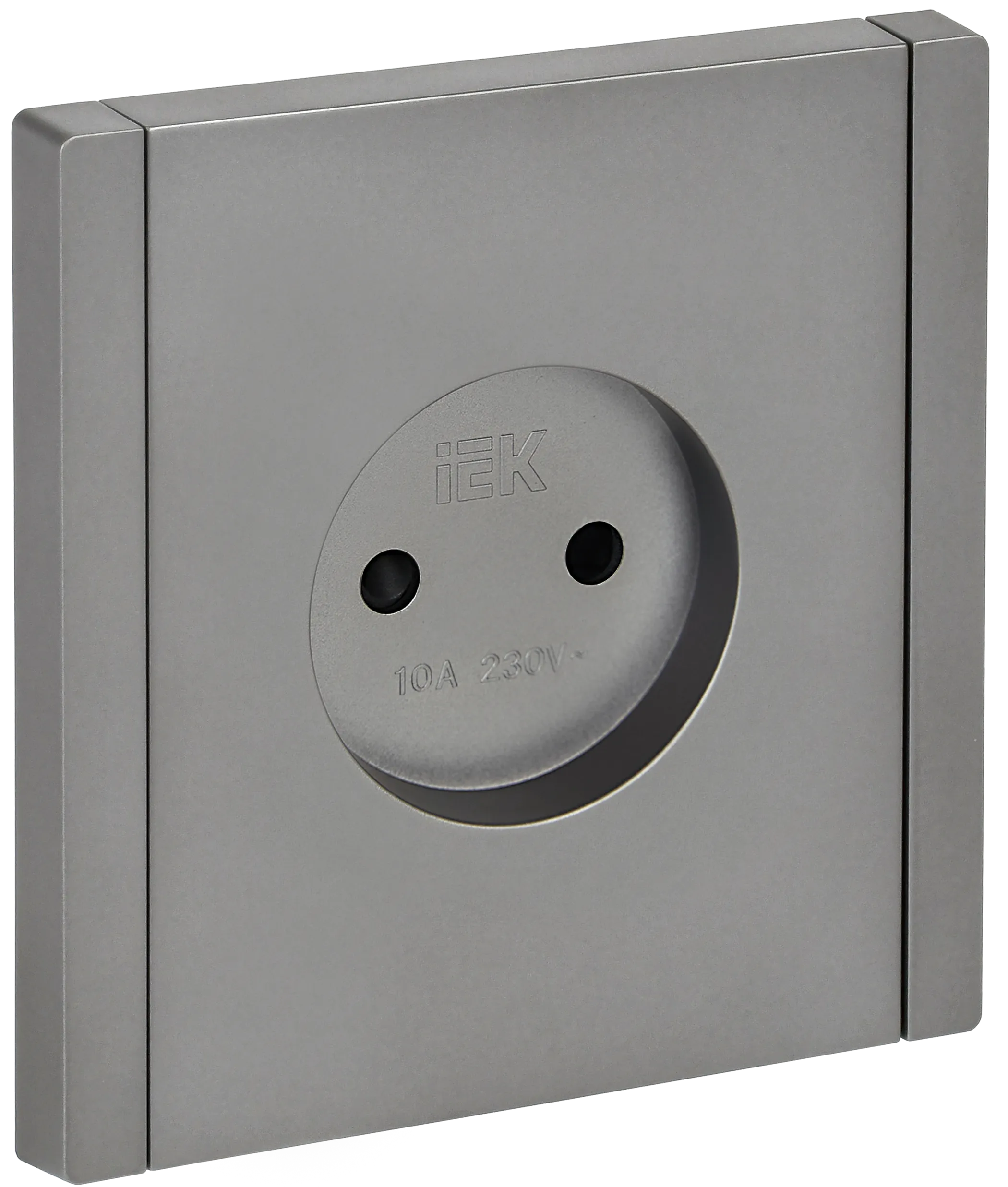 FORTE&PIANO Розетка 1-местная без заземления с защитными шторками винтовое крепление 10А FP517 сталь IEK