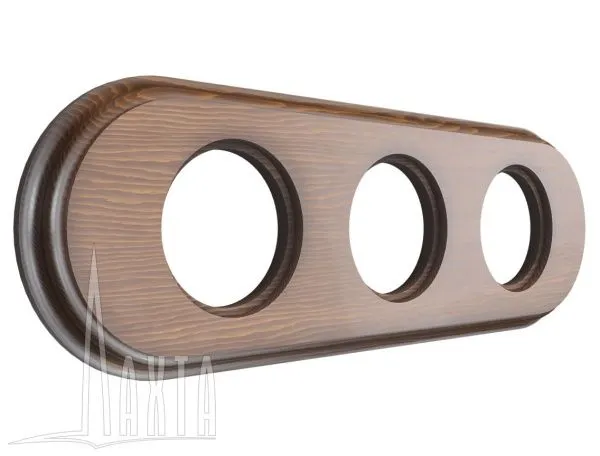 Рамка 3х-мест, дерев, скрыт,уст,, овал, темный дуб Лахта "СенатЪ"