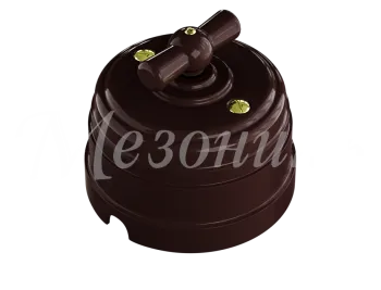 Выключатель ретро пластиковый поворотный на два положения, для включения из 2-х мест (1клавишн пр